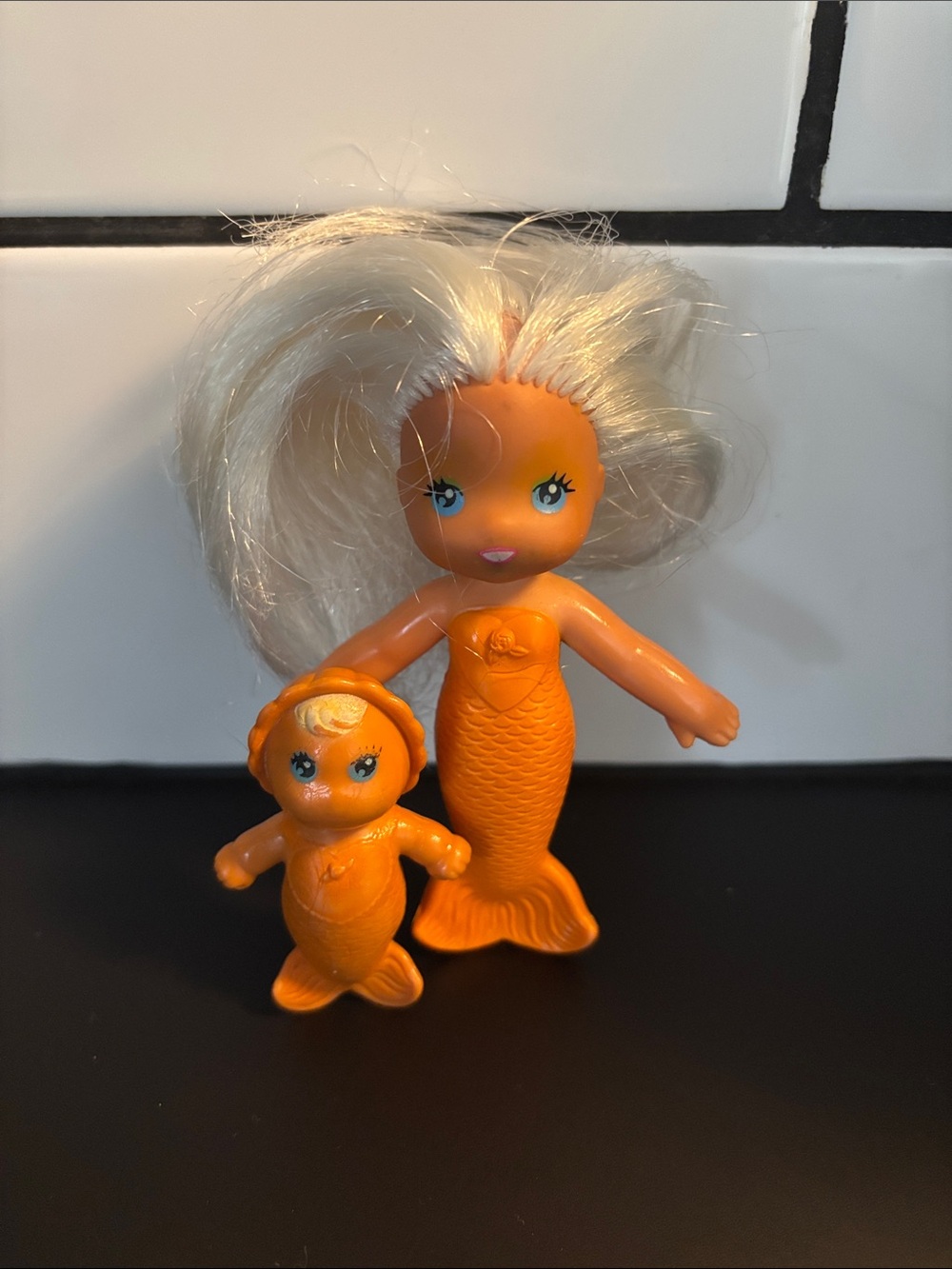 Vintage 70's Sea Wees Flora & Baby Finella Mermaid Doll Set